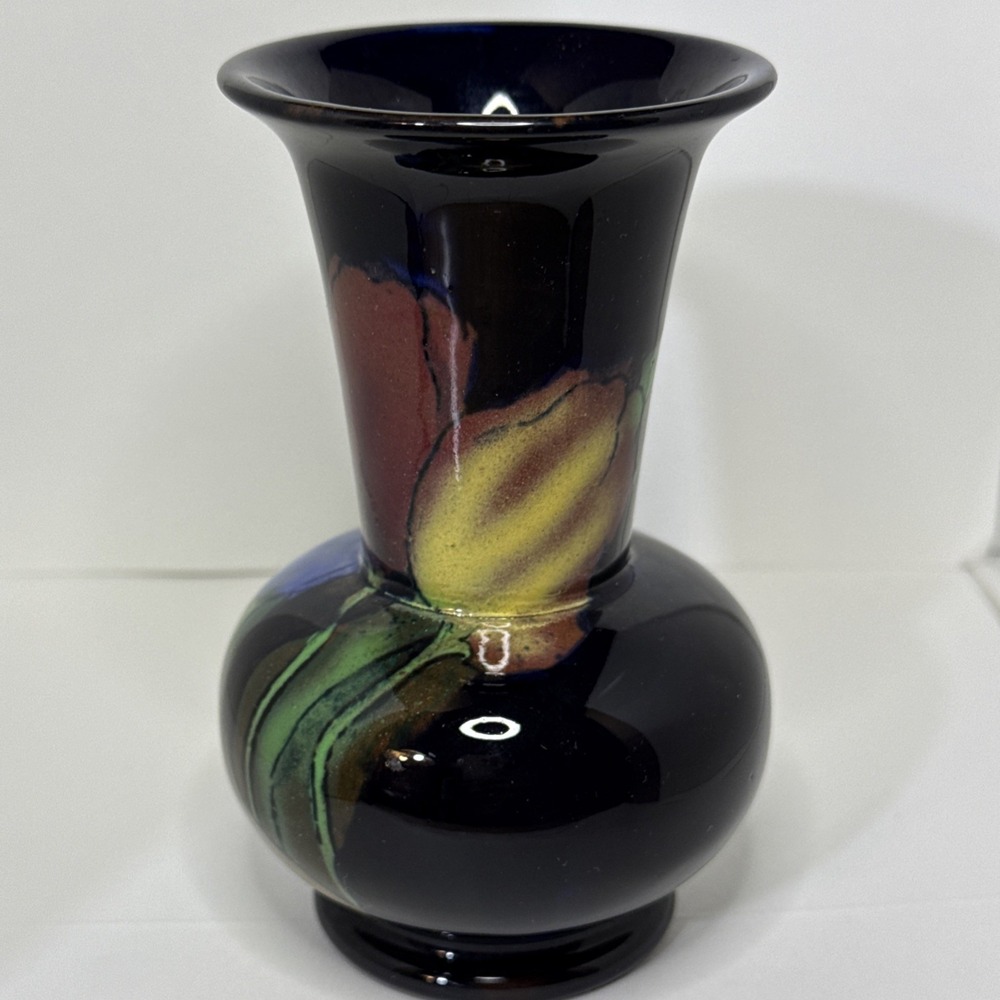 Royal Stanley Ware Jacobean Vase England Hand Painted Tulips 5"  #1611 - Picture 6 of 11